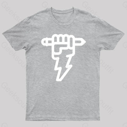 Pencil Lightning Geek T-Shirt Grey / S