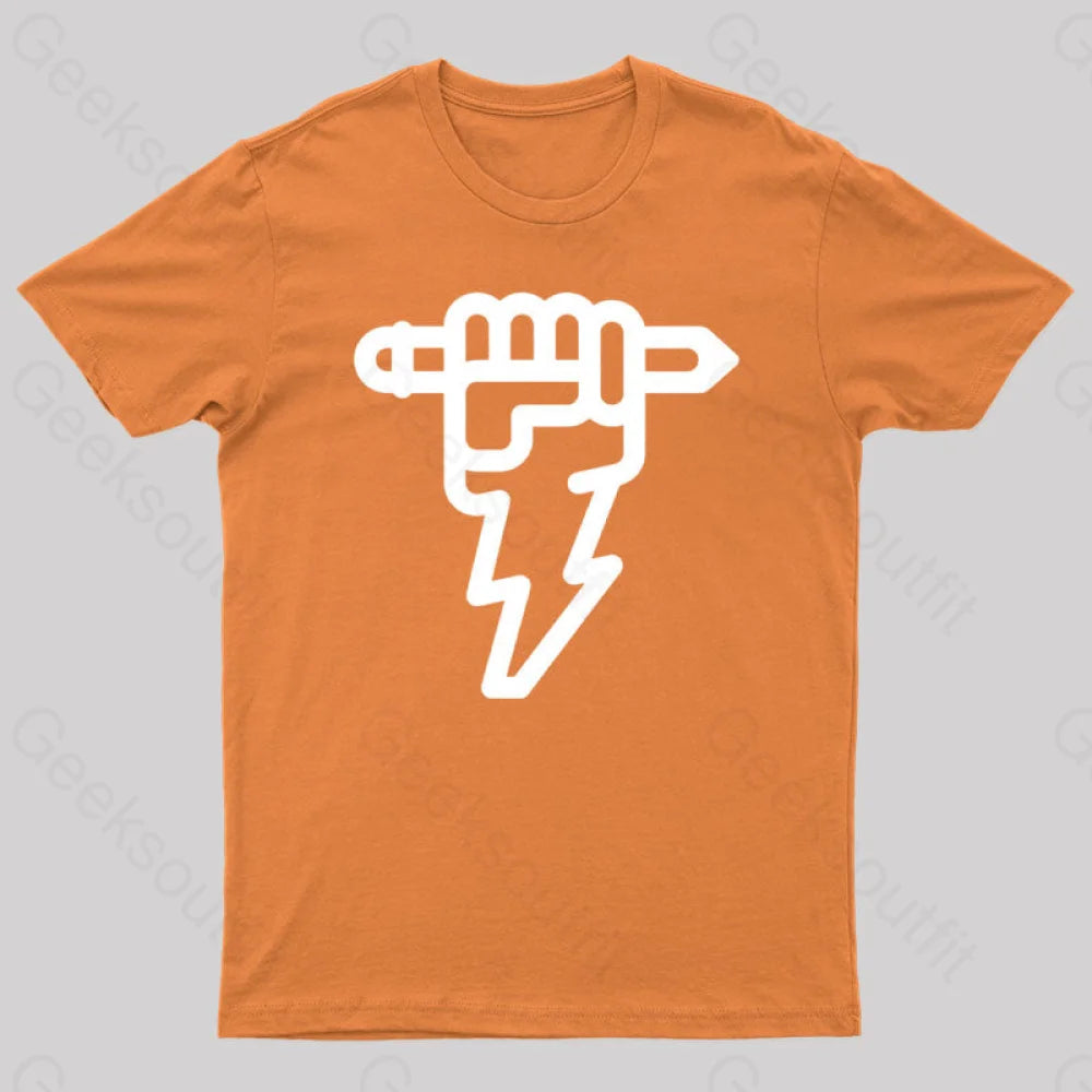 Pencil Lightning Geek T-Shirt Orange / S