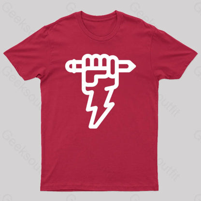 Pencil Lightning Geek T-Shirt Red / S