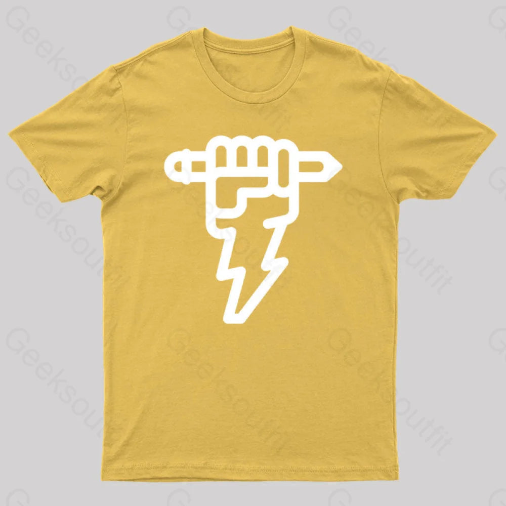 Pencil Lightning Geek T-Shirt Yellow / S