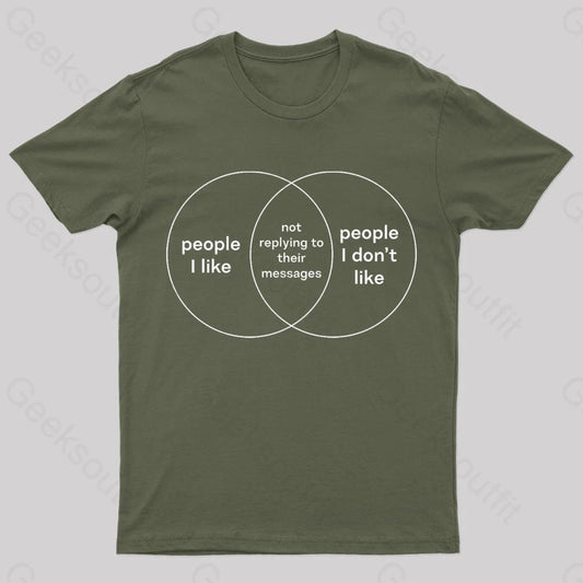 People I Like & Don’t Nerd T-Shirt Army Green / S