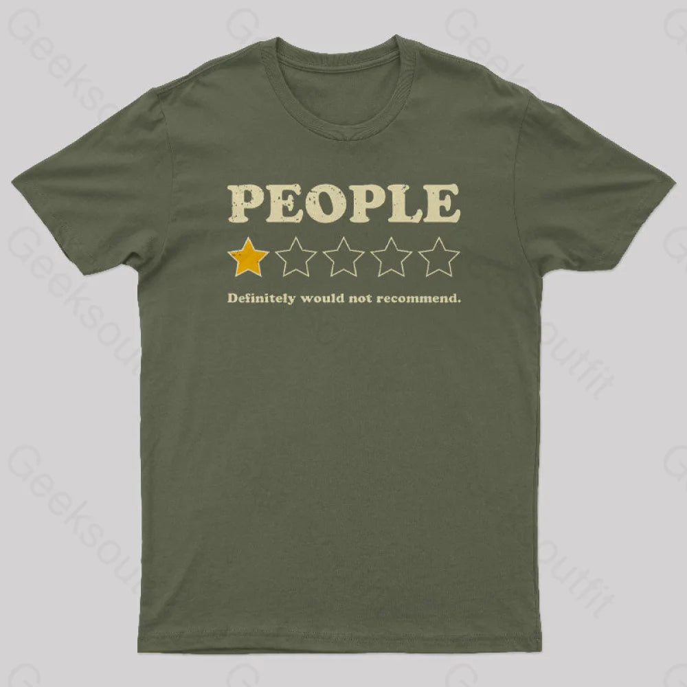 People Rating Nerd T-Shirt Army Green / S