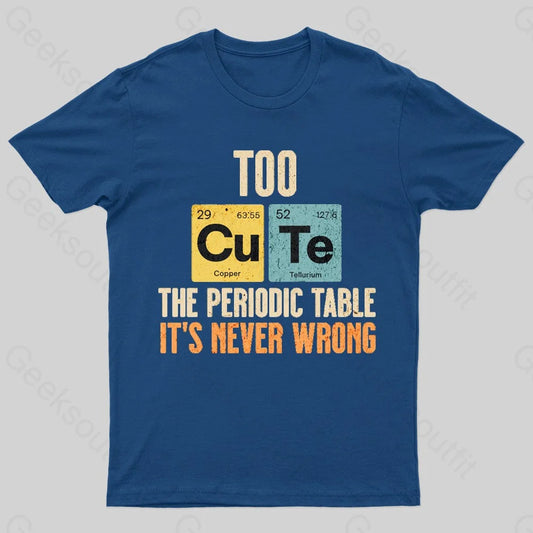 Periodic Table Cute Nerd T-Shirt Navy / S