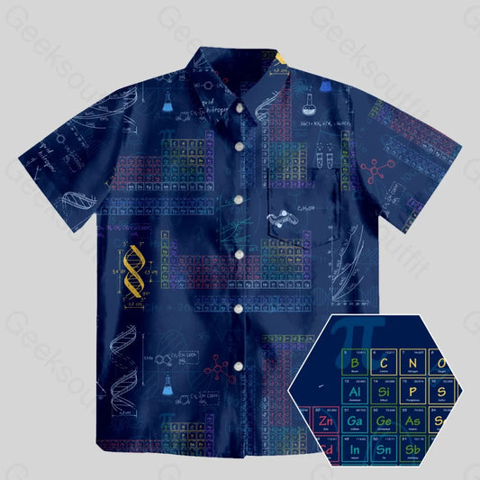 Periodic Table of Chemical Elements Button Up Pocket Shirt - Geeksoutfit