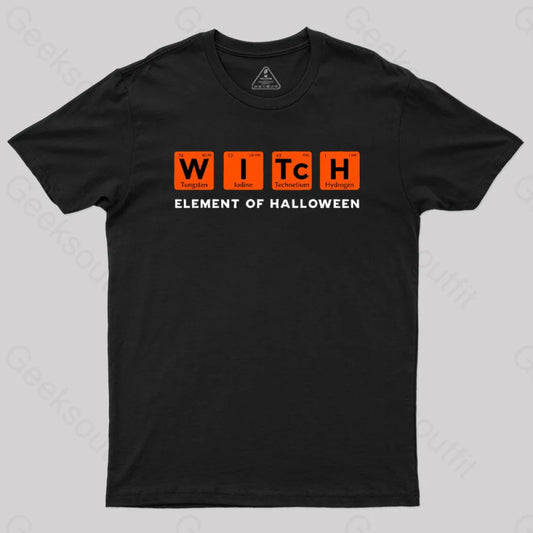 Periodic Table Witch Element Of Halloween T-Shirt Black / S