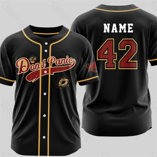 Personalized Don’t Panic Infinity Baseball Jersey