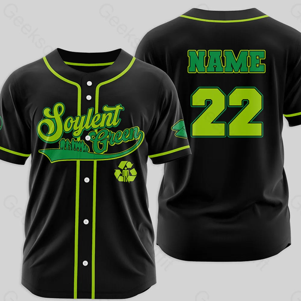 Personalized Soylent Green Baseball Jersey Xs