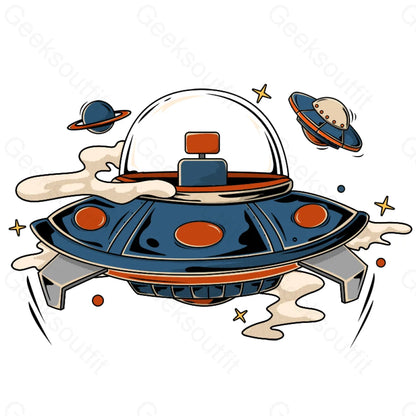 Personalized Ufo Space Travelling Keychain One / No