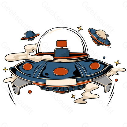 Personalized Ufo Space Travelling Keychain One / Yes