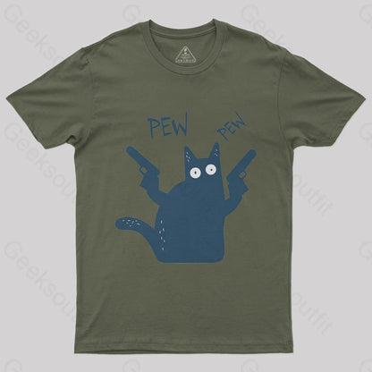 Pew Pew Cat T-Shirt - Geeksoutfit