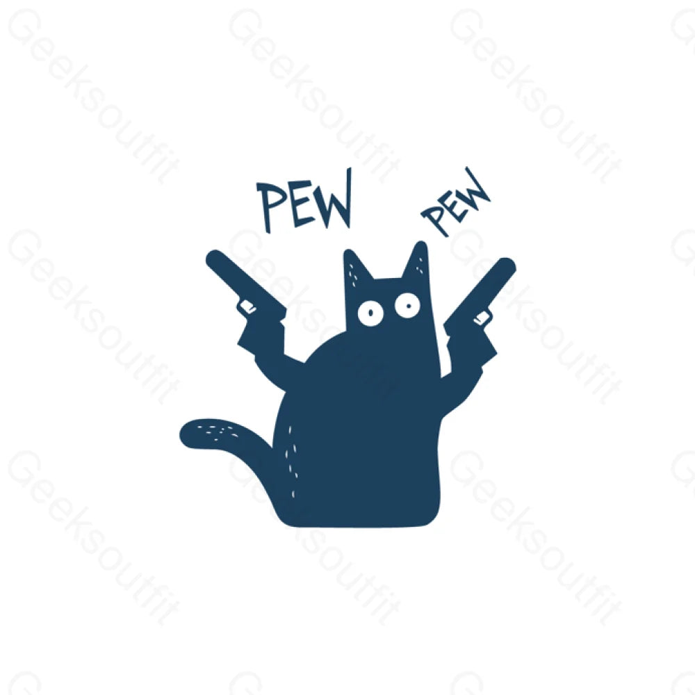 Pew Pew Cat T-Shirt - Geeksoutfit