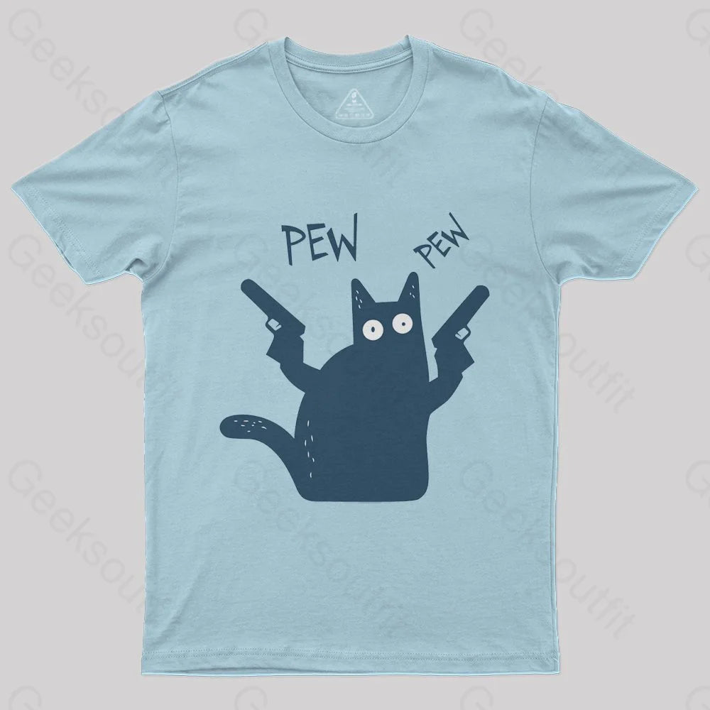 Pew Pew Cat T-Shirt - Geeksoutfit