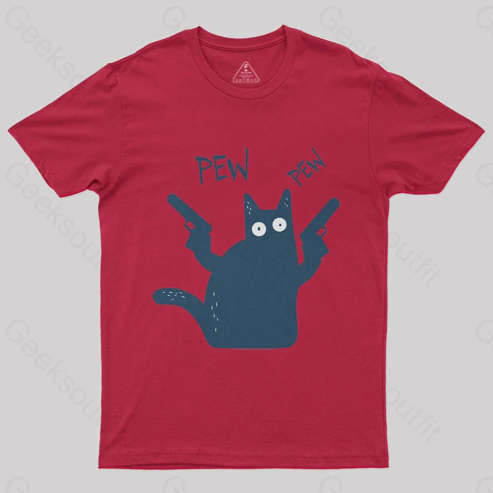 Pew Pew Cat T-Shirt - Geeksoutfit