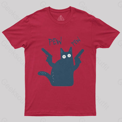 Pew Pew Cat T-Shirt - Geeksoutfit