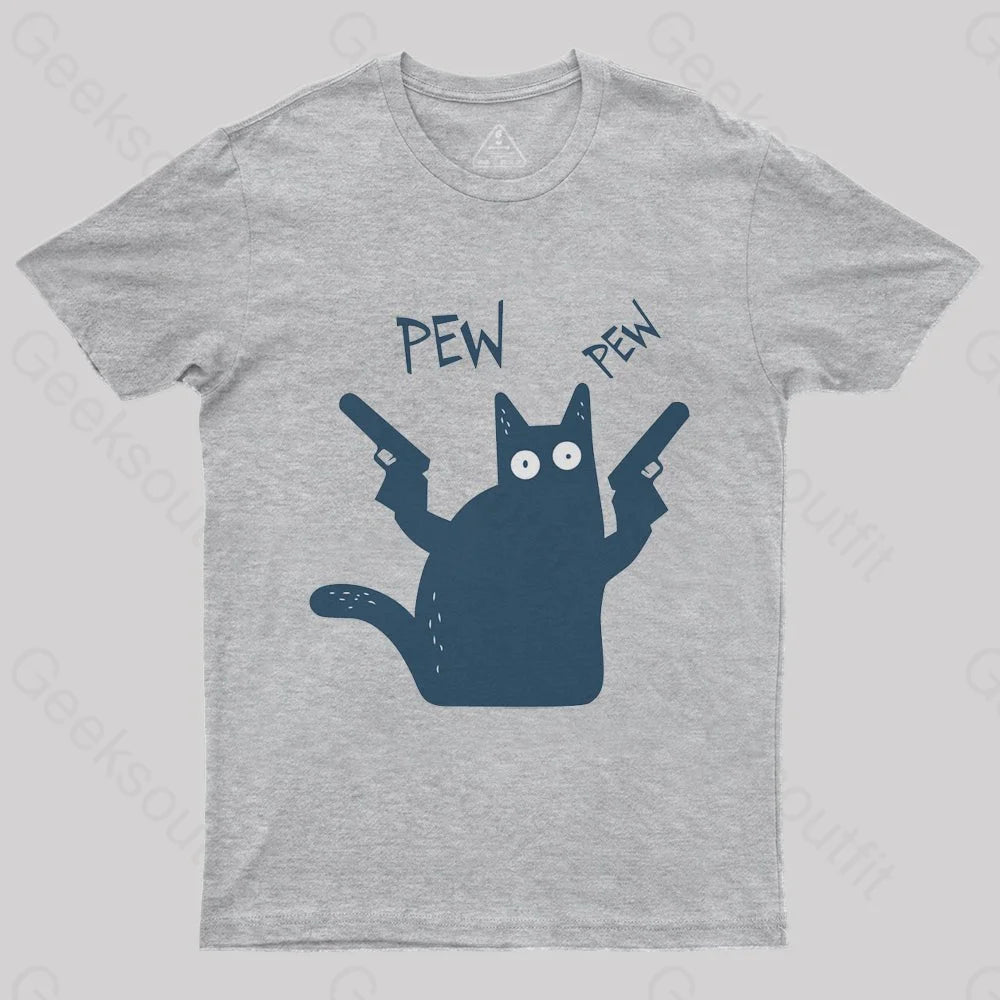 Pew Pew Cat T-Shirt - Geeksoutfit