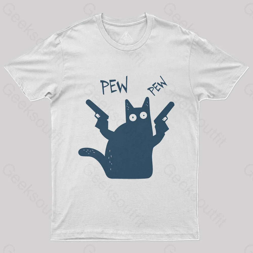 Pew Pew Cat T-Shirt - Geeksoutfit