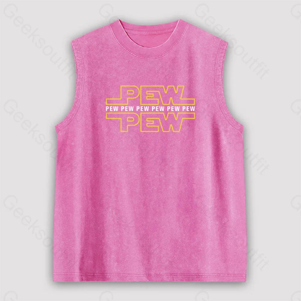 Pew Unisex Washed Tank Pink / S