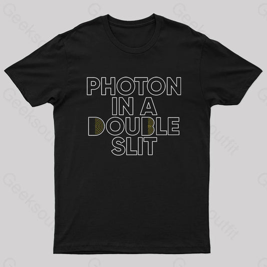 Photon In A Double Slit Nerd T-Shirt Black / S