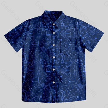 Physical Experiment Diagram Button Up Pocket Shirt - Geeksoutfit