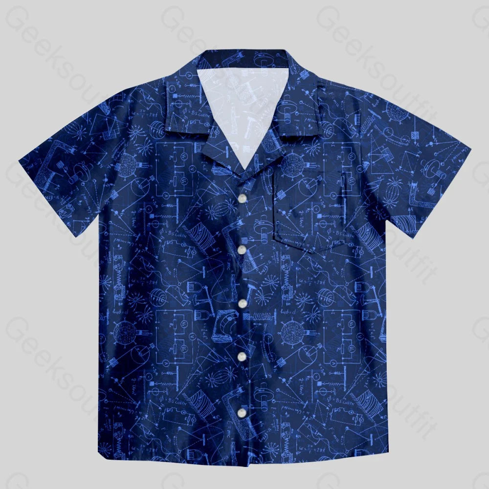 Physical Experiment Diagram Button Up Pocket Shirt - Geeksoutfit