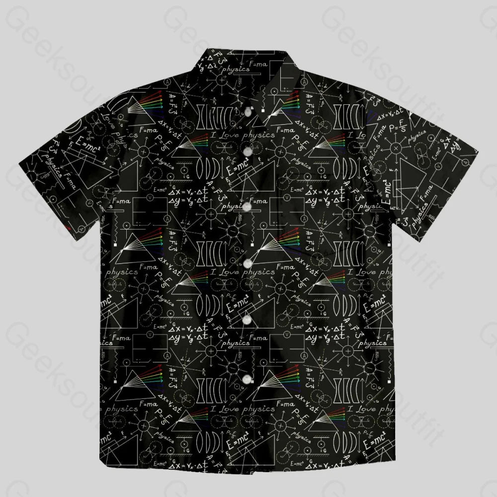 Physics Notebook Button Up Pocket Shirt - Geeksoutfit