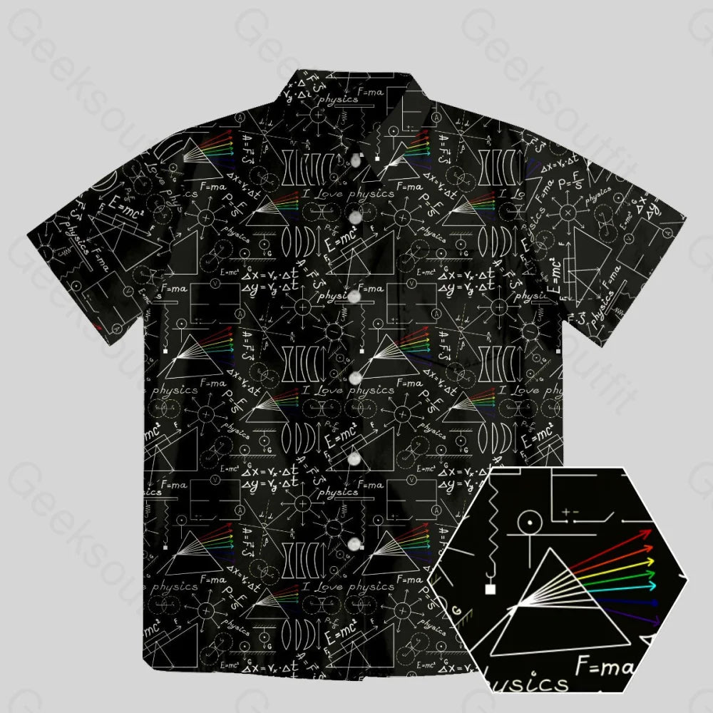 Physics Notebook Button Up Pocket Shirt - Geeksoutfit