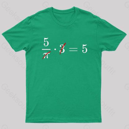 Pi Cancels Out Nerd T-Shirt Green / S