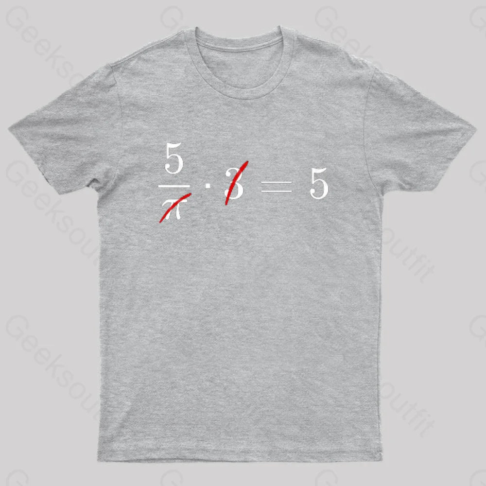 Pi Cancels Out Nerd T-Shirt Grey / S