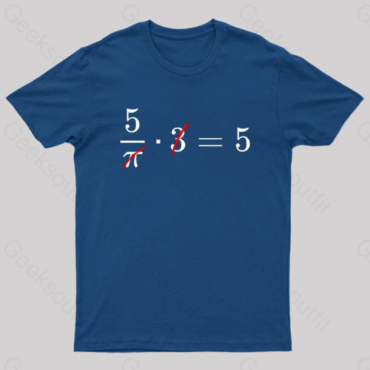 Pi Cancels Out Nerd T-Shirt Navy / S