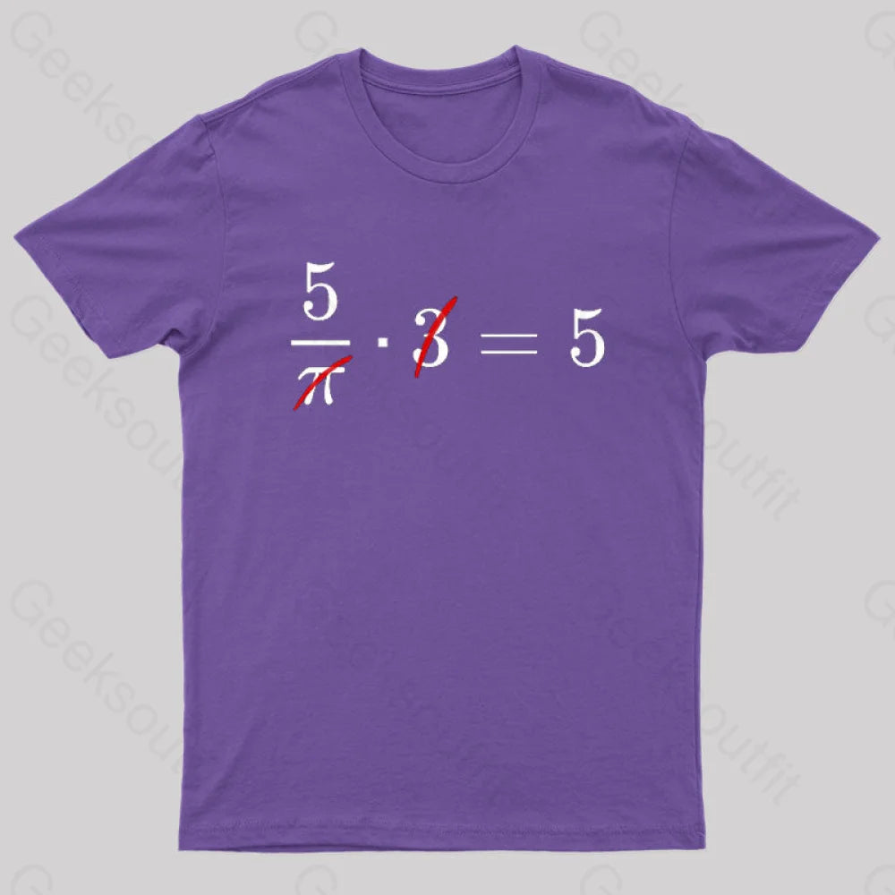 Pi Cancels Out Nerd T-Shirt Purple / S