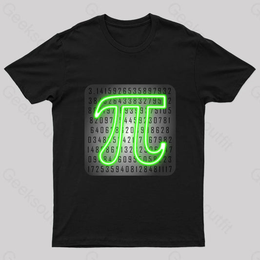 Pi Day Neon Geek T-Shirt Black / S