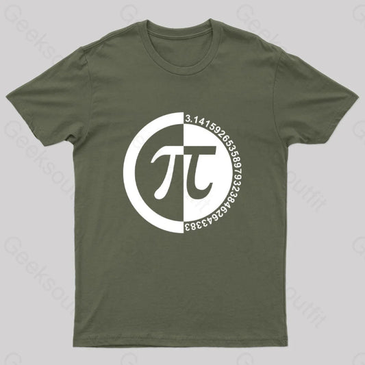 Pi Day Nerd T-Shirt Army Green / S