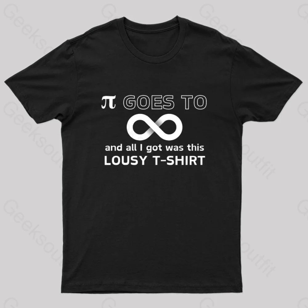 Pi Goes To Infinity And All I Got Was This Lousy T-Shirt Nerd Black / S