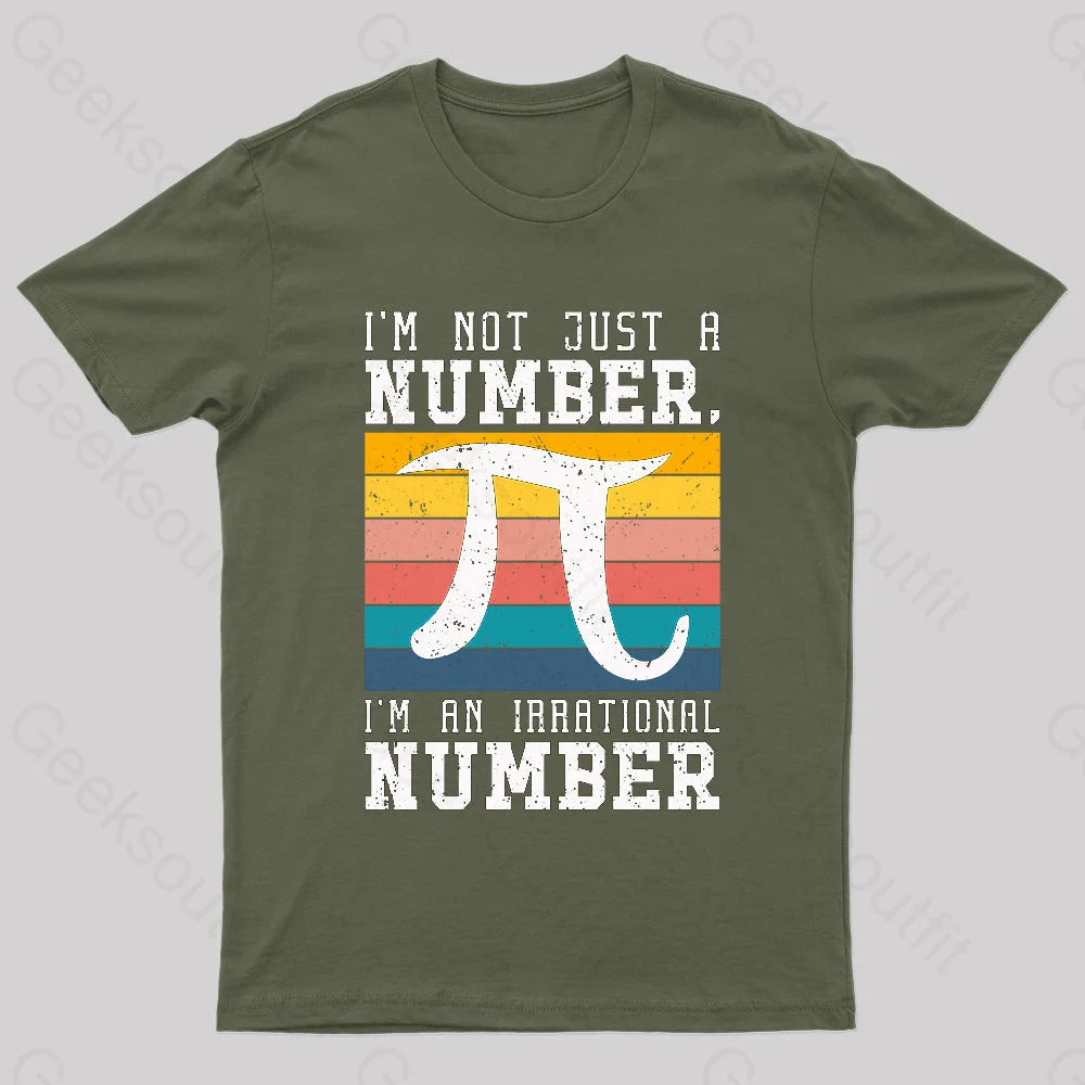 Pi Irrational Number Geek T-Shirt Army Green / S