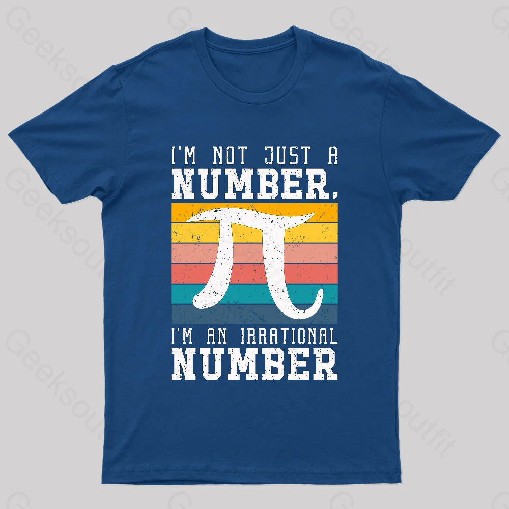 Pi Irrational Number Geek T-Shirt Navy / S