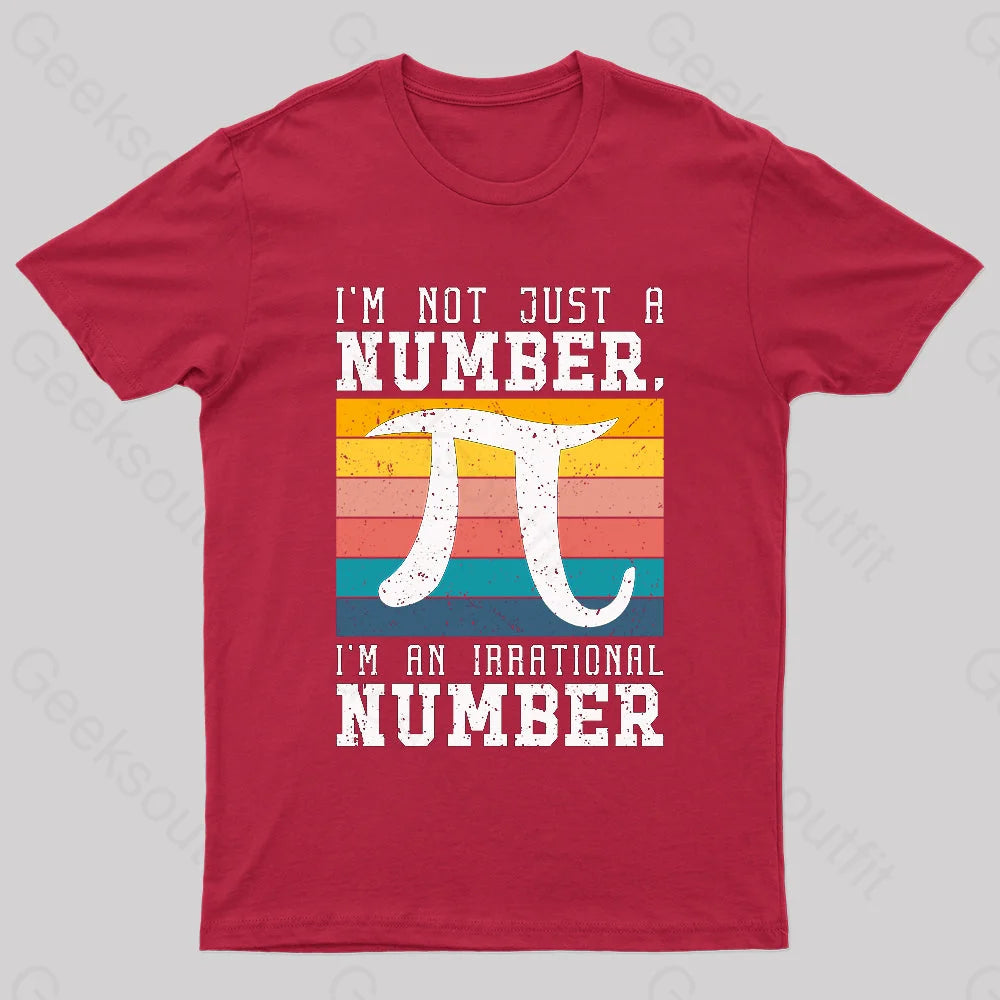 Pi Irrational Number Geek T-Shirt Red / S