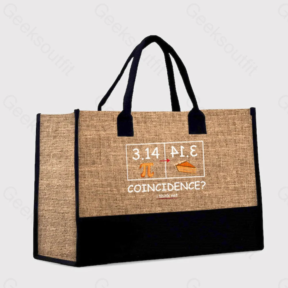 Pi Pie Math Professor Cotton Tote Bag Brown