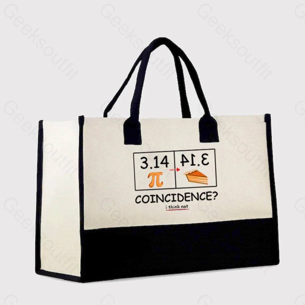 Pi Pie Math Professor Cotton Tote Bag White