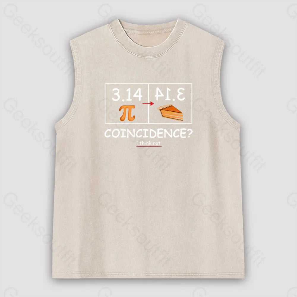 Pi Pie Math Professor Unisex Washed Tank Apricot / S