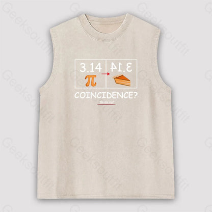 Pi Pie Math Professor Unisex Washed Tank Apricot / S