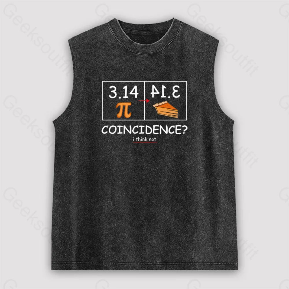 Pi Pie Math Professor Unisex Washed Tank Black / S