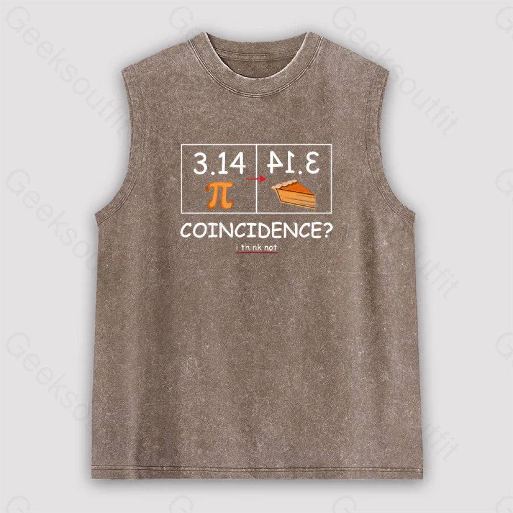 Pi Pie Math Professor Unisex Washed Tank Brown / S