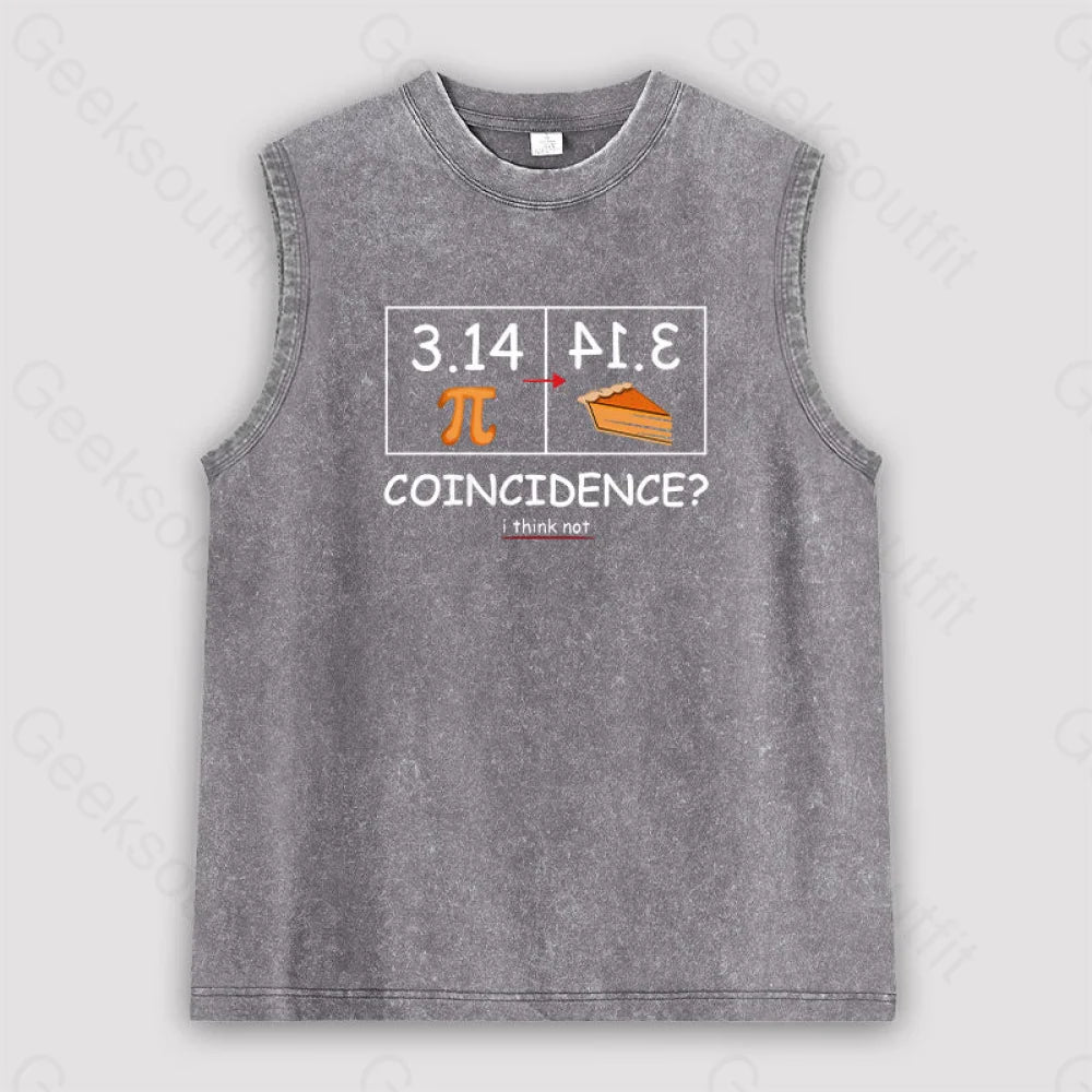 Pi Pie Math Professor Unisex Washed Tank Grey / S