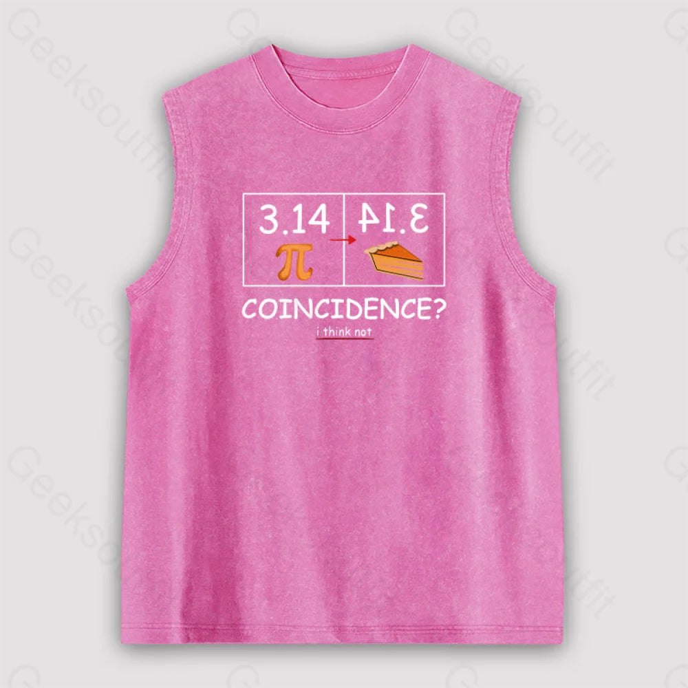 Pi Pie Math Professor Unisex Washed Tank Pink / S