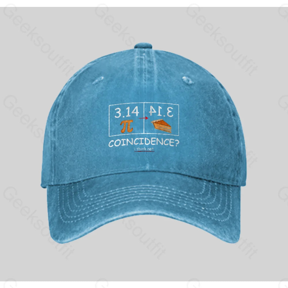 Pi Pie Math Professor Washed Vintage Baseball Cap Blue