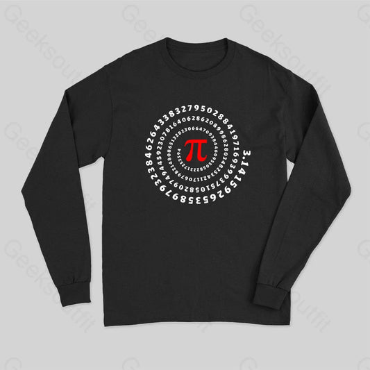 Pi Science Number Sequence Classic Long Sleeve T-Shirt Black / S