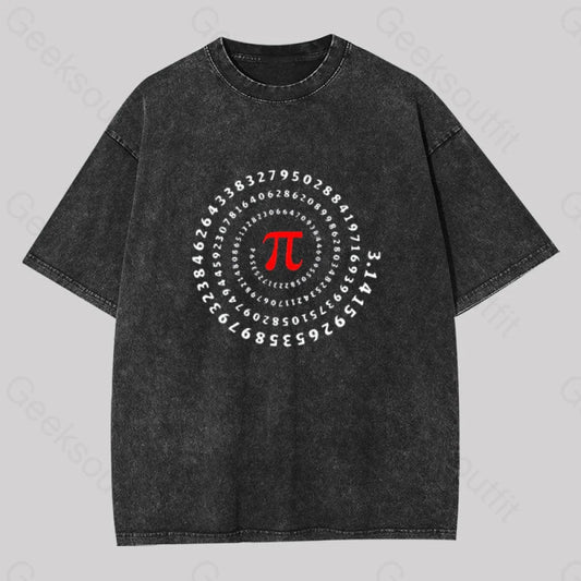 Pi Science Number Sequence Classic Washed T-Shirt Black / S