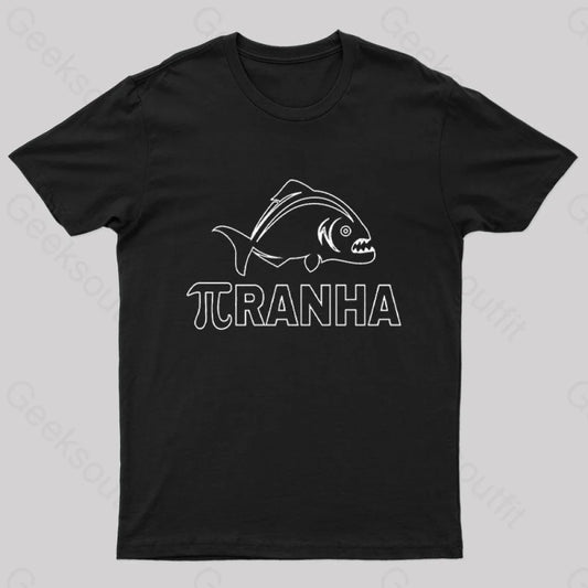 Piranha Fish Pi Day T-Shirt Black / S