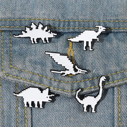 Pixel Dinosaurs Enamel Pins - Geeksoutfit