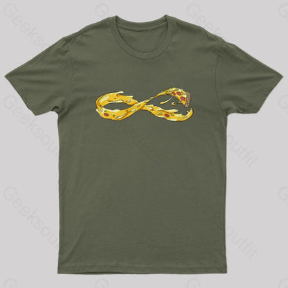 Pizza Infinity Geek T-Shirt Army Green / S Yc